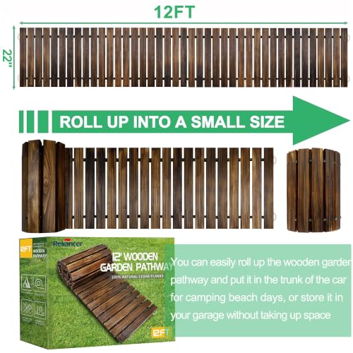 12' Wooden Garden Pathway (12ft (L) x 22in (W) / Brown-straight)