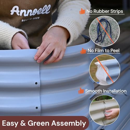 8x2x1.5 ft Galvanized Raised Garden Bed (Beige / 8x2x1.5ft)