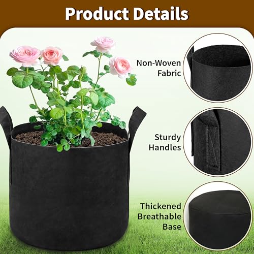 12 Pack 3 Gallon Grow Bags (12 Count)