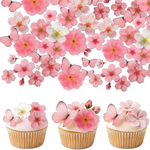 85 Pcs Edible Cake Decorations (Pink)