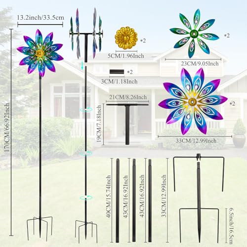 360° Metal Wind Spinner Outdoor (13-purple)