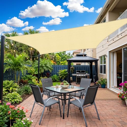 19'X19' Sun Shade Sail Beige Curved Square Customizable (Beige / 19'X19' custom)