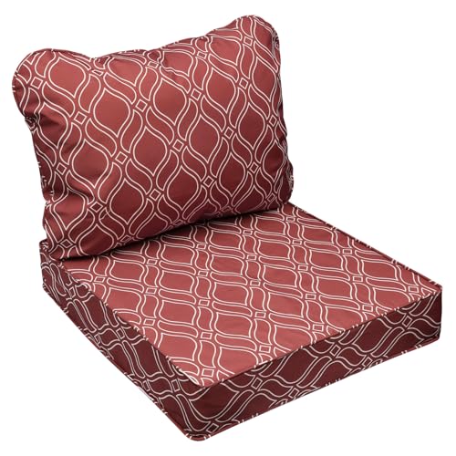 Outdoor Chair Cushions (Clay Red Vine Trellis / 25.5"x25.5"x5" / 25.5"x19")