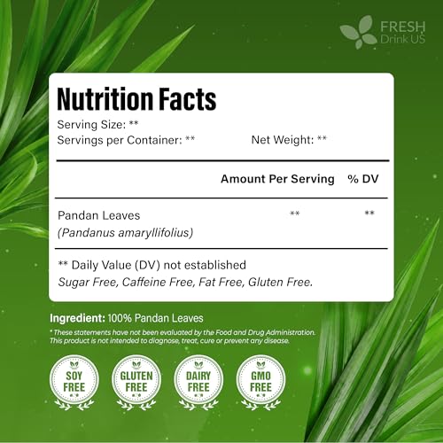 Premium 4.5oz Natural Pandan Leaves Dried (4.5 Ounce (Pack of 1))