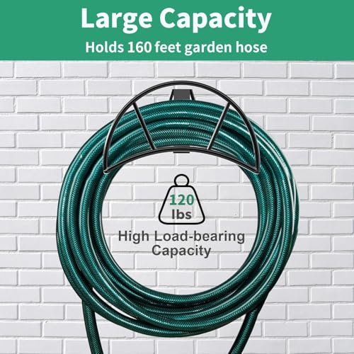 Garden Hose Holder Wall Mount (Black / XL)