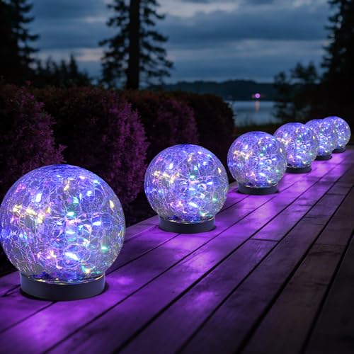 Solar Globe Lights Outdoor Waterproof (Multicolor / 6 Globes)