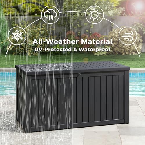 151 Gal Deck Box (151 Gallon / Striped Black)