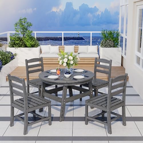 Patio Dining Table Set (Grey / 4-Seat(5PCS)42.52"Table)