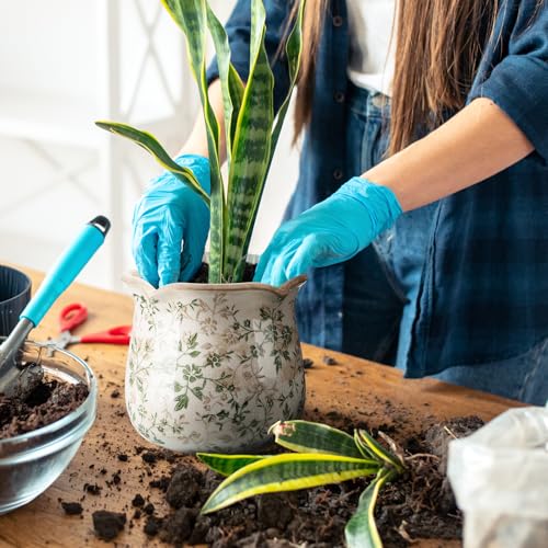 6 Inch Vintage Ceramic Planters Crackle Glaze