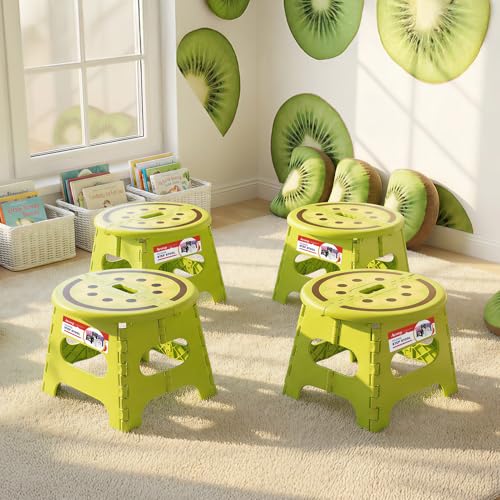 9 Inch Cute Folding Step Stool for Kids (Kiwi Green / 9 Inch( Pack of 1))