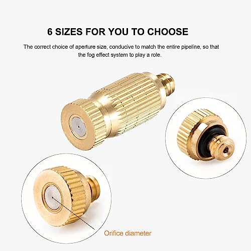 20pcs High Pressure Atomizer Nozzle Brass Misting Nozzles for Outdoor Cooling System (20 Count)