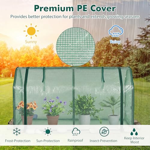 Portable Mini Greenhouse with Roll (Green)