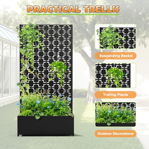 Metal Raised Garden Bed (Black-square / 71" x 35" x 16")