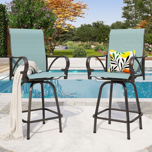 Outdoor Bar Stools Set of 2 (Teal / 2 Piece)
