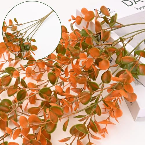 4Pcs Fake Hanging Plants (Orange Eucalyptus Vines / 4Pcs Plants)