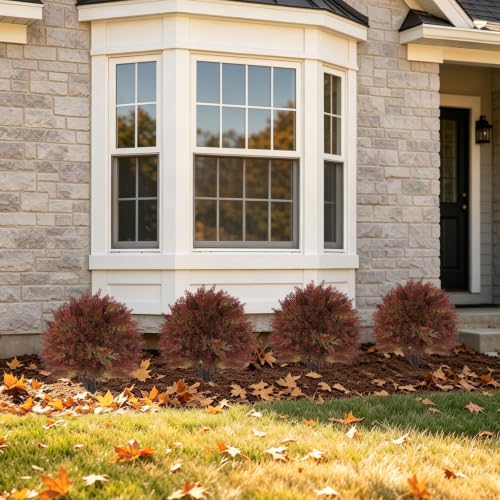 24" Artificial Outdoor Fall Plants (Green Red)