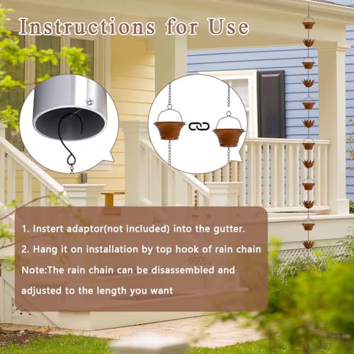 Lotus Rain Chains for Outside (Brass Lotus)