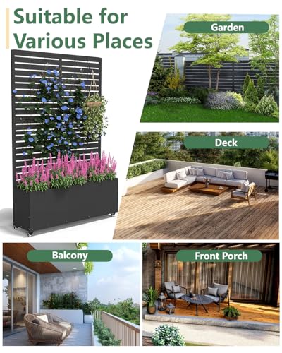 Metal Planter Box with Trellis