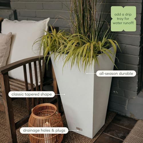 Pure Series Taper Planter (White / 24 inch - 1 Pack)