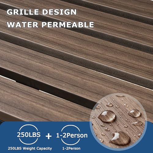 46" Outdoor Metal Backless Bench (Metal-walnut / 1 pcs)