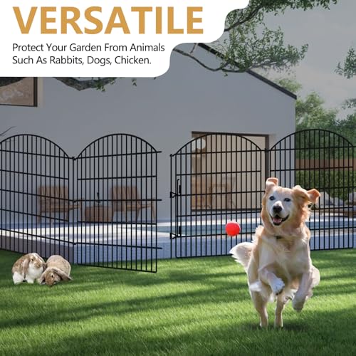 5 Panels Garden Fence Animal Barrier with Lock (40in(H) X 12ft(L))