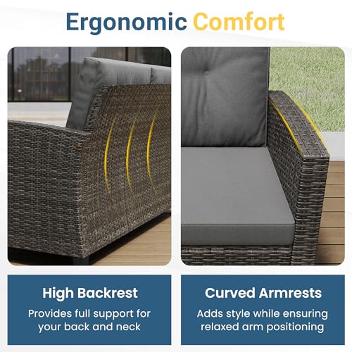 4 Piece Patio Furniture Set (Gray Wood / 4)