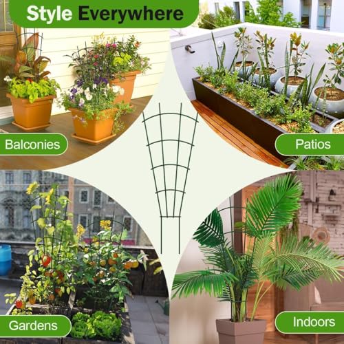 4 Pack Metal Trellis for Potted Plants (4Pack-32 inch)