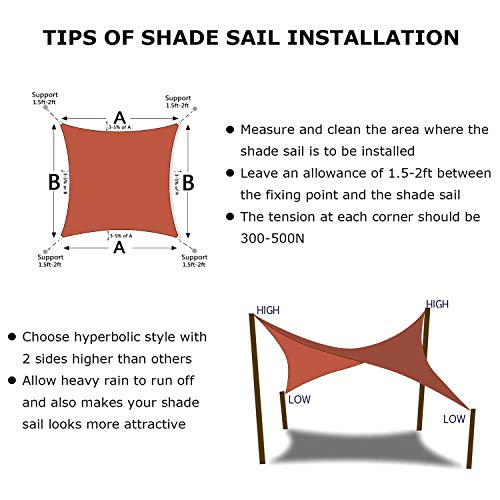 12'x12' Sun Shade Sail Rust Red Curved Square (Rust Red / 1 2' X 1 2')
