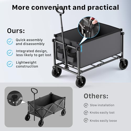 29.3" Collapsible Wagon Cart (Darkgray / 150L)