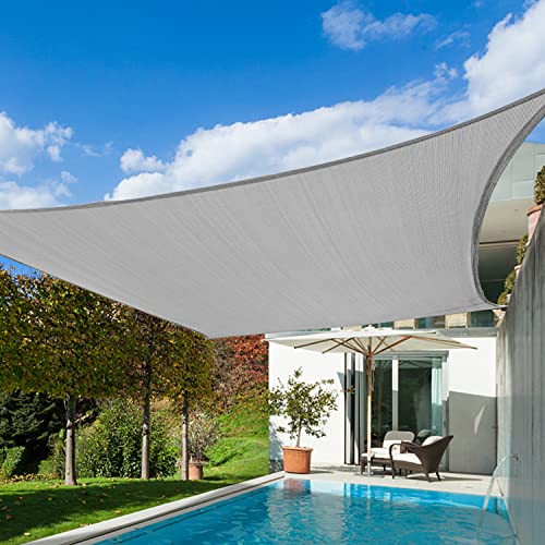 9'X13' Sun Shade Sail Gray Curved Rectangle Customizable (Gray / 9'X13' custom)
