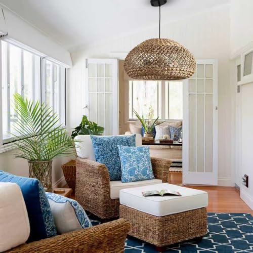 18.89" Boho Large Rattan Chandelier 3 (3-Light 18.89 inch)