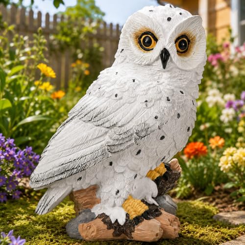 Solar Owl Garden Outdoor Statue (White-owl)