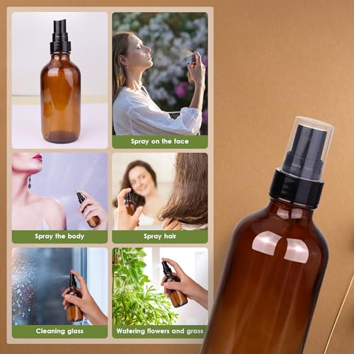 4 oz Amber Glass Spray Bottles for Essential Oils (Dark Amber Glass Spray Bottles)