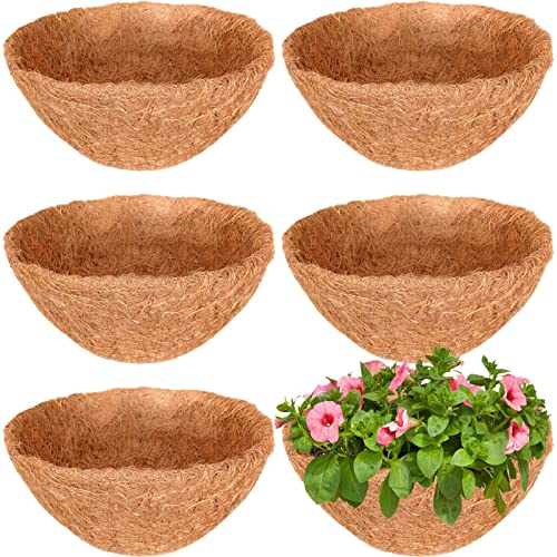 6 Pack 14 Inch Coconut Liners for Hanging Baskets Replacement (14inch)
