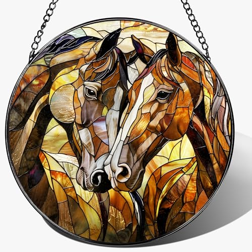 Stained Glass Window Hanging (Horses)