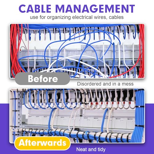 Zip Ties RAZCC 1200pcs Black Cable Zip Ties 14 Inch (Wideth 0.3")