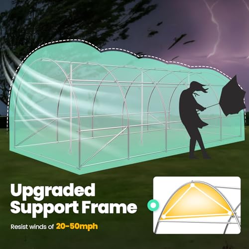 Premium 20x10x6.6FT Greenhouse for Outdoors Large Walk