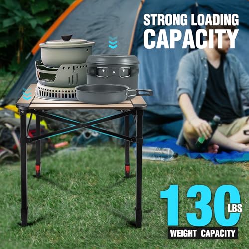 Folding Camping Square Table (Gold / Medium)
