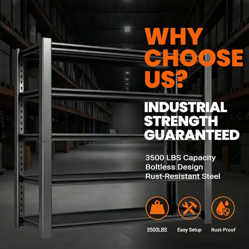 3500 LBS Heavy Duty Garage Shelving (48" W x 20" D x 72" H)