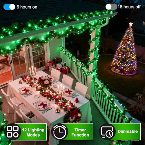 350 LED 90FT Christmas Lights (Green / 350 LED 90FT Dark Green Wire)