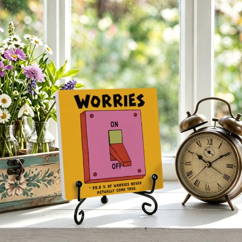 Funny Health Quote for Home Office Book Shelf Table Decor 6.3x6.3 Inch (Multicolor 1716 / Wooden sign with iron frame（6.3 x 6.3 inches）)