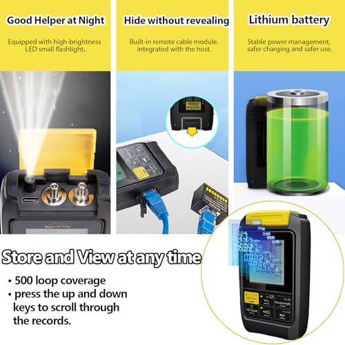 6 in 1 Fiber Optic Tester with Optical Power Meter (Yellow)
