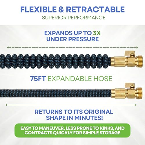 XpandaHose 75ft Expandable Garden Hose (75ft / Blue/Black)
