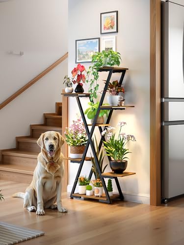 Plant Stand Indoor with Grow Lights (Black / 43.3 inch, 7 tier)