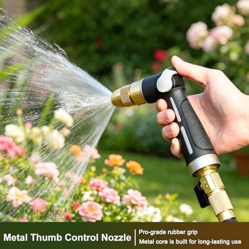 Metal Thumb Control Adjustable Nozzle (Adjustable Tip / Black)