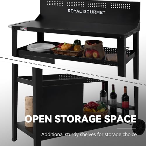 PC4401B 3 Tier Dining Cart with Wind Guard (PC4401B)