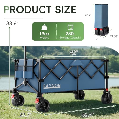 46" L Collapsible Foldable Extended Wagon (Light Blue)