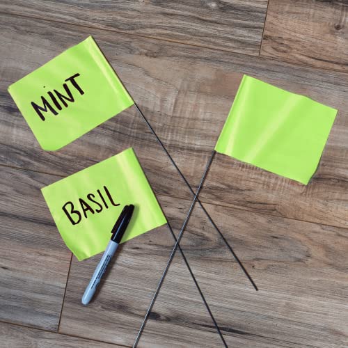 Fluorescent Lime Marking Flags 100 Pack