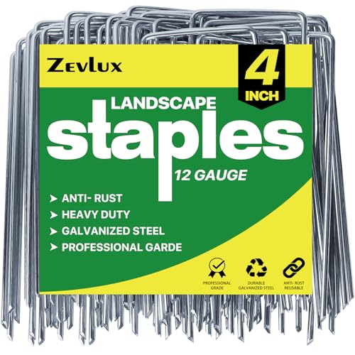 4 inch 100 Pack Landscape Staples Galvanized Garden Stakes (100 Count)