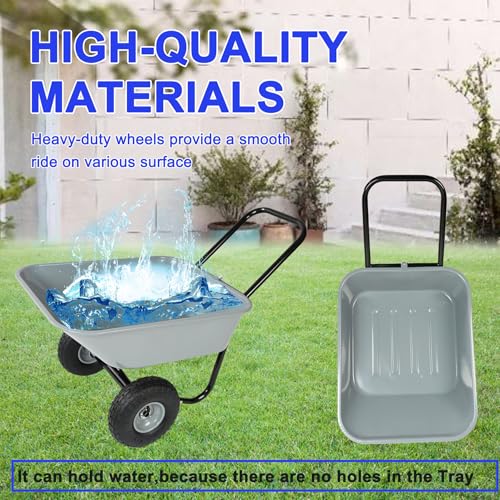 Dual Wheel Wheelbarrow (Gray)